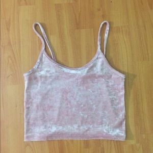 Baby Pink Velvet Crop Top